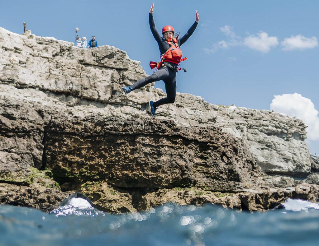 Amy Coasteering at Dancing Ledge